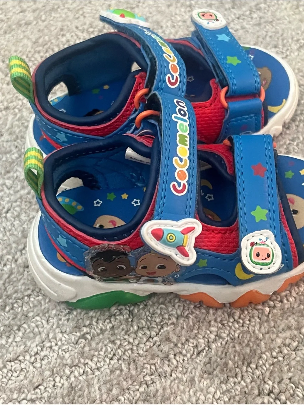 CoComelon Blue & Red Kids Sandals with Fun Character Accents